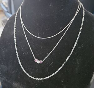 Source Unknown Silver Necklaces (3)